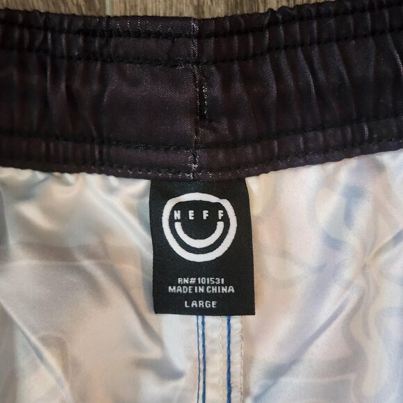 Neff Swim Trunks Shorts Mens Large Psychedelic Mushroom Print Drawstring Pocket - Picture 5 of 13